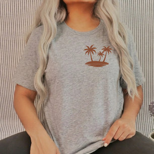 Ljust stål sommarträd minimalistisk semester t shirt