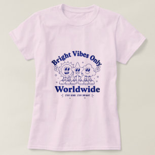 Ljust stämningsfulla snygga positiva seriefigurer t shirt