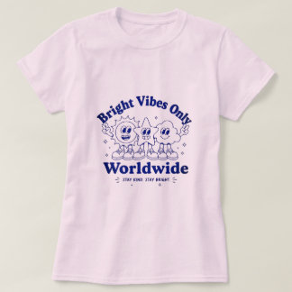 Ljust stämningsfulla snygga positiva seriefigurer t shirt