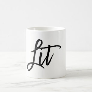 Ljust Svart Modern Skript Trendig Anpassad Kaffemugg