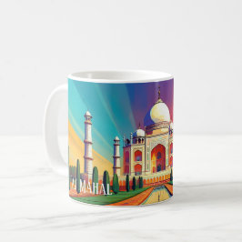 Ljust Taj Mahal Soluppgång Konst Mugg
