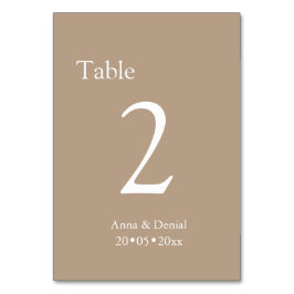 Ljust taupe bord Nummer kort