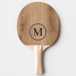 Ljust teakträmonogram pingisracket