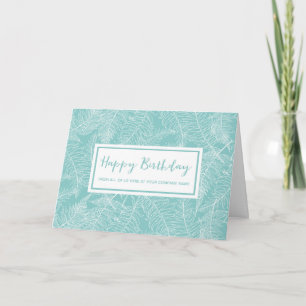 Ljust Teal Ferns Business från Group Birthday Kort
