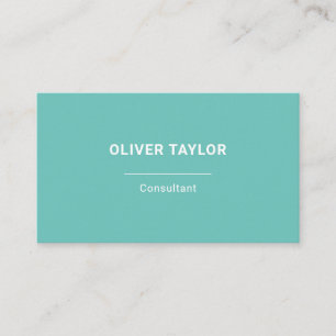 Ljust Teal och vit, anpassad text med minimalistna Visitkort