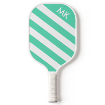 Ljust Teal och Vitrandig Monogram