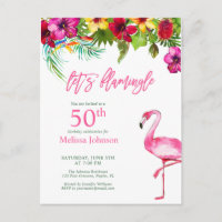 Ljust tropisk rosa Let's Flamingo 50-årsfirande