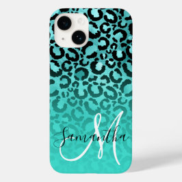 Ljust Turkos Leopardy Ombre Monogram