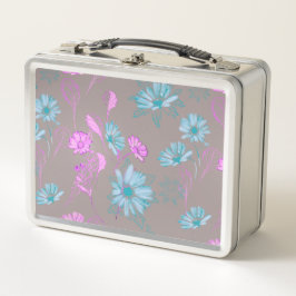 Ljust tvättade blommor Metall Lunchbox