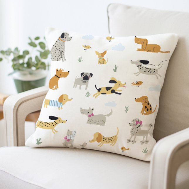 Ljust ut illustration av Hund, ljus, lekfull Hund  Kudde (Skapare uppladdad)
