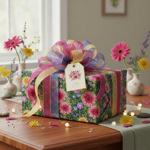 Ljust vårblommigt mönster presentpapper