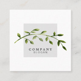 Ljust vattenfärglöv - grå färg kvadrerar fyrkantigt visitkort