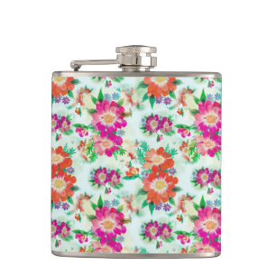 Ljust Vintage Blommig Rosa och Röda Blommor Fickplunta