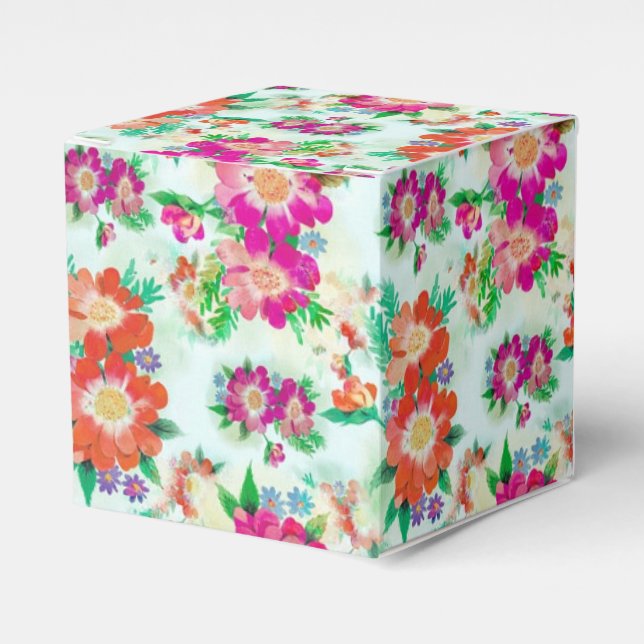 Ljust vintage blommönster presentaskar (Framsidan Sidan)