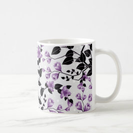 Ljust Violet Blommönster Design Kaffemugg