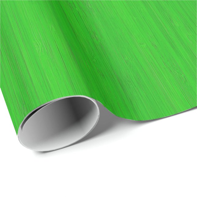 Ljust - Wood kornLook för grön bambu Presentpapper (Rullad Hörn)