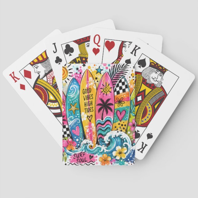 LJUSTFÄRGAT SOMMAR-SURFBORTTEN CASINOKORT (Baksidan)