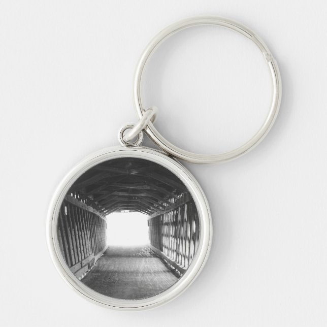 Ljustunnel Rund Silverfärgad Nyckelring (Framsidan)