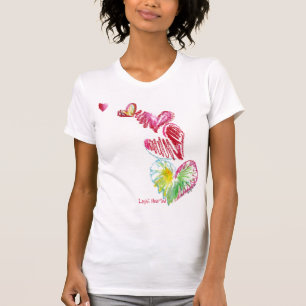 Ljusvårdade Torn Hearts T-shirt/ skel T Shirt
