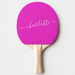 Ljusvarm Rosa Skript Namn Anpassat Pingisracket