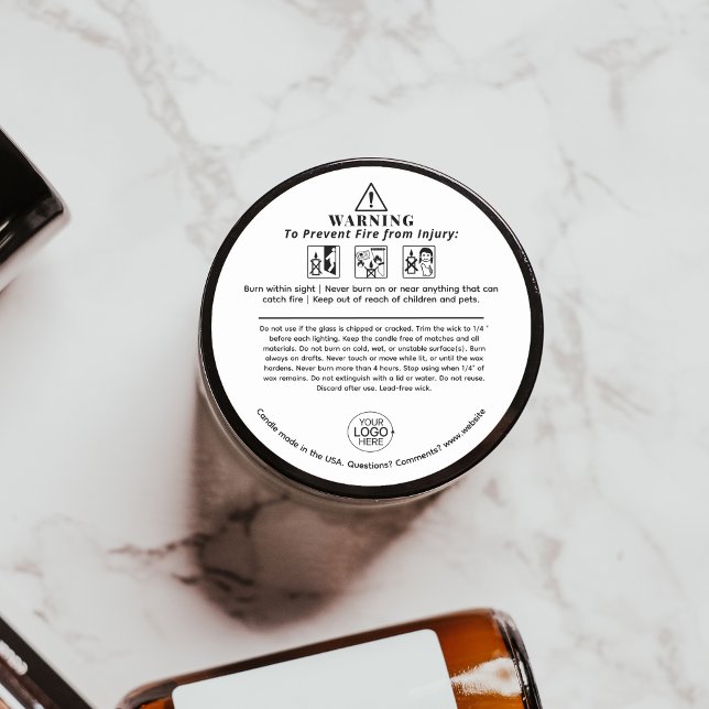 Ljusvarningsikoner Lägg till Logotypens etikett (Candle Warning Safety Icons Add Your Logo Label)