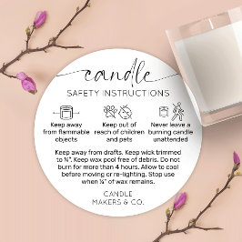 Ljusvarningsmärkning Modern Script Black White Runt Klistermärke