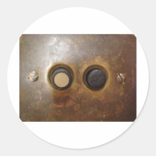 Ljusväxel för Victorian Push Button Runt Klistermärke