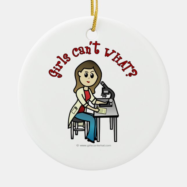 Ljusvetenskapsflicka Julgransprydnad Keramik (Framsidan)