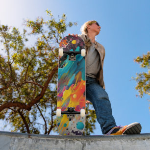 Ljusvirvlande kaos stänkgraffiti mini skateboard bräda 18,5 cm