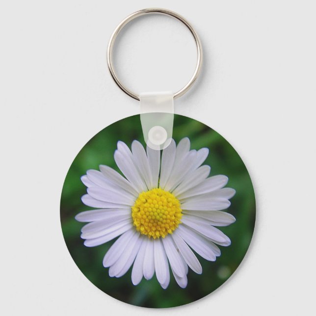 Ljusvit gult daisy nyckelring (Framsida)