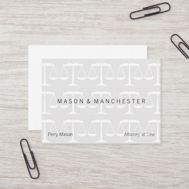 Ljusvit "Watermark Stil" Skalor för rättvisa Visitkort (Fram/Back In Situ)