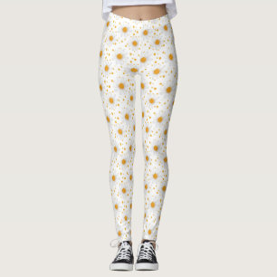 Ljusvita Daisy med Gult Centres Leggings