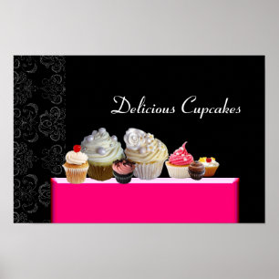 LJUVLIGA CUPCAKES ÖKEN BUTIK, Rosa Lila Violett Poster