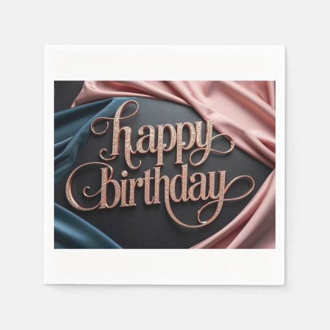 Ljuxurig elegant extravagant på honinfödelsedag pappersservett (Framsidan)