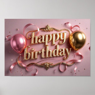 Ljuxurig elegant extravagant på honinfödelsedag poster