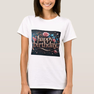 Ljuxurig elegant extravagant på ro guld födelsedag t shirt