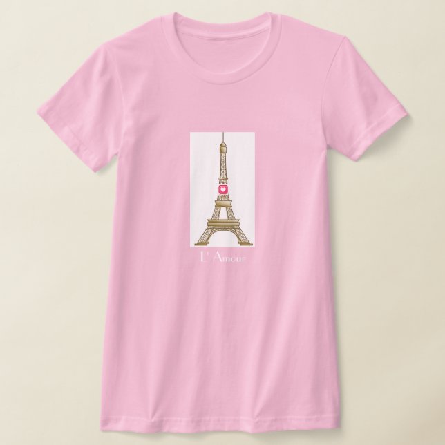 L'Kärlek Eiffel Torn T Shirt (Laydown)