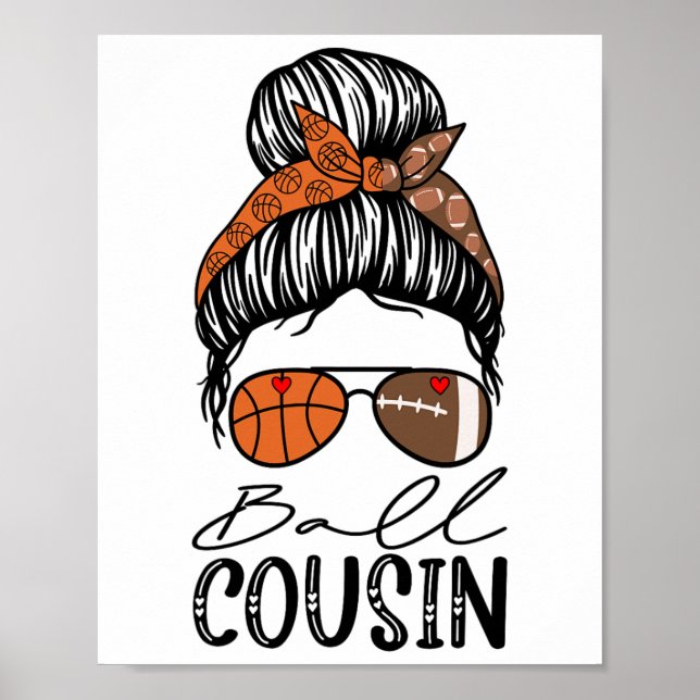 Ll Cousin Funny Sketll Footll Cousin Messy Bun Poster (Framsidan)