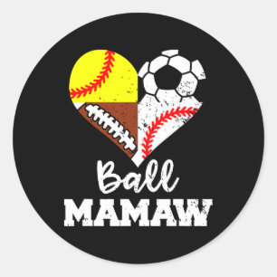 Ll Mamaw Fotboll Fotsälj Mjukll Spelare Runt Klistermärke