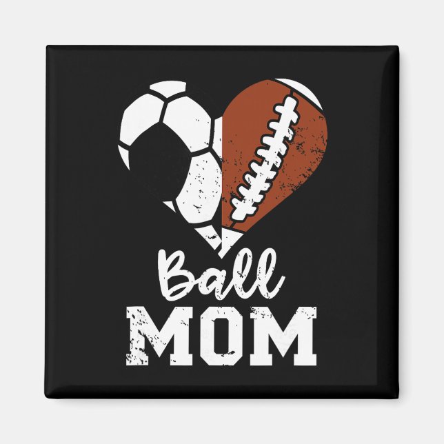 Ll Mamma Hjärt Rollig Fotll Fotbollsmamma  Magnet (Framsidan)