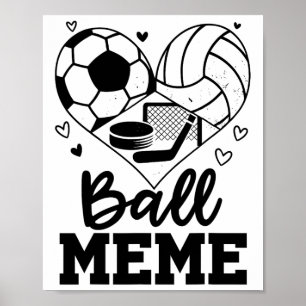 Ll Meme Fotboll Volleyboll Hockey Meme Spelare Poster