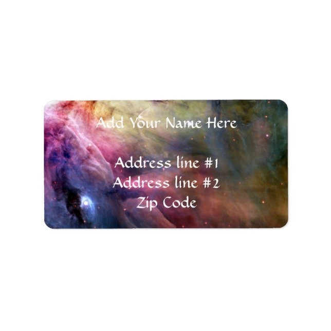 LL Ori och Orion Nebula Adressetikett (Framsidan)