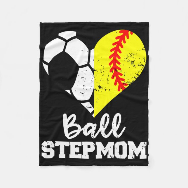 Ll Stepmom Funny Soccer Softll Stepmom  Fleecefilt (Framsidan)