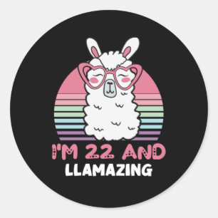 Llama, 22:a födelsedagspresent för kvinnor runt klistermärke