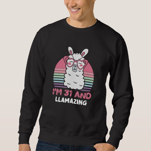 Llama 31a Birthday Gift for Women Lång Ärmad Tröja (Framsida)