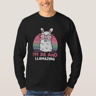 Llama 36:e födelsedagspresent för kvinnor t shirt