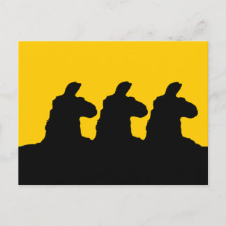 Llama: 3 i svart llama i silouerat lama vykort