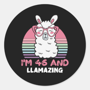 Llama 46:e födelsedagspresent för kvinnor runt klistermärke
