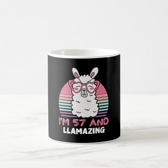 Llama 57:e födelsedagspresent för kvinnor kaffemugg (Center)