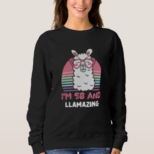 Llama 58:e födelsedagspressen för kvinnor t shirt